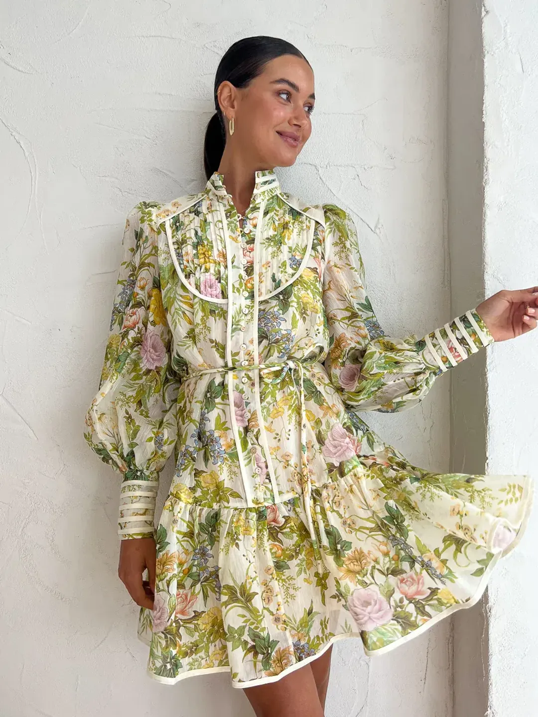 Alemais Eden Mini Dress Floral Size 8 for rent on The Volte - main image