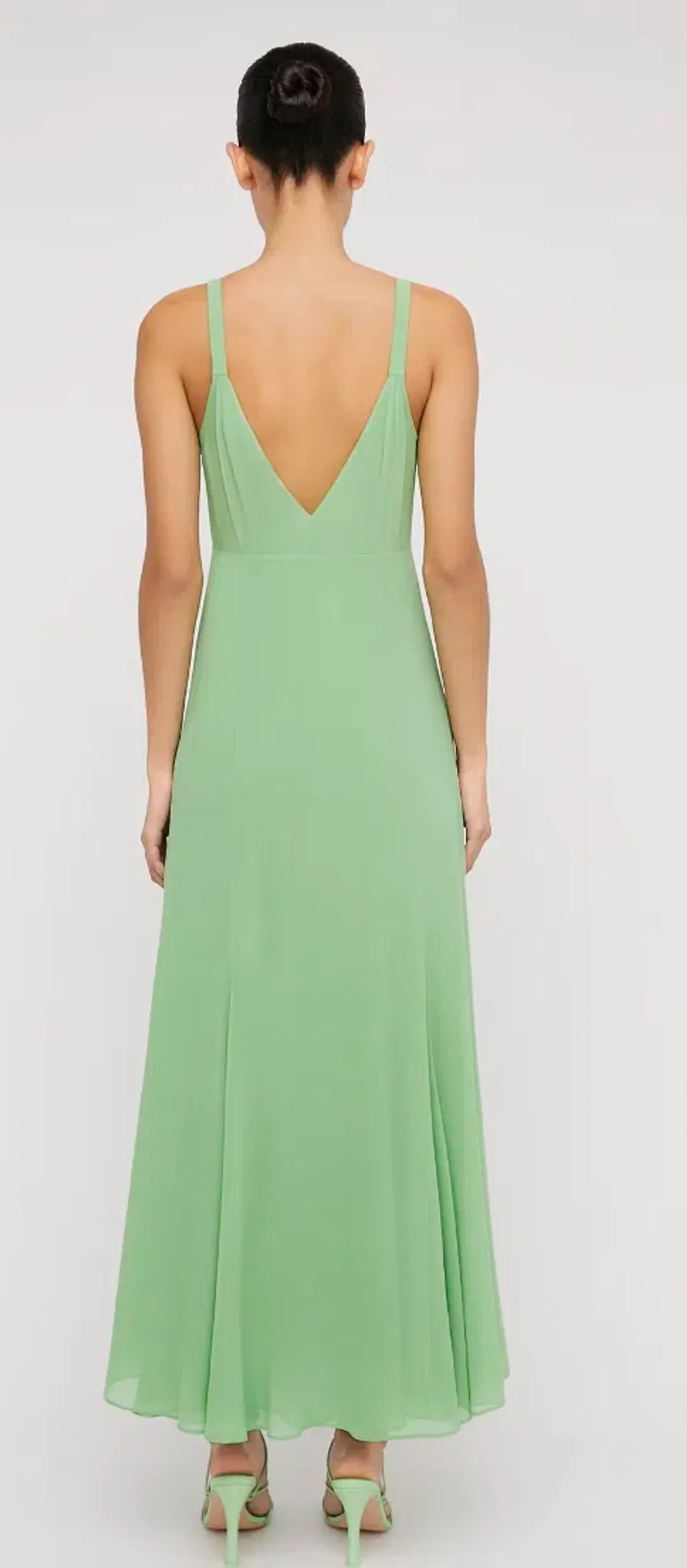 Scanlan Theodore Silk Georgettet Slip Dress Green Size AU 10 for rent on The Volte - main image
