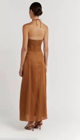 Dissh Flow Spice Halter Midi Dress Brown Size 10 for rent on The Volte - image 3