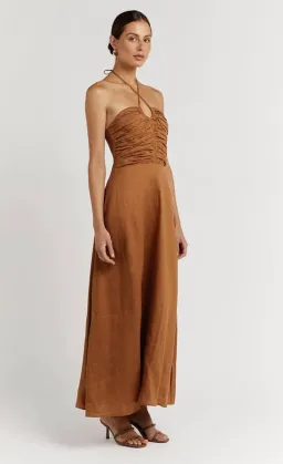 Dissh Flow Spice Halter Midi Dress Brown Size 10 for rent on The Volte - image 2