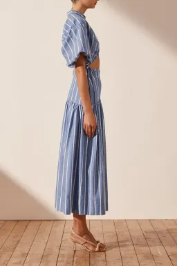Shona Joy Deconstructed Kimberly Midi Chambray Blue Size 8 for rent on The Volte - image 3