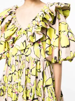 Aje Ruffle Mini Dress Print Size 8 for rent on The Volte - image 5