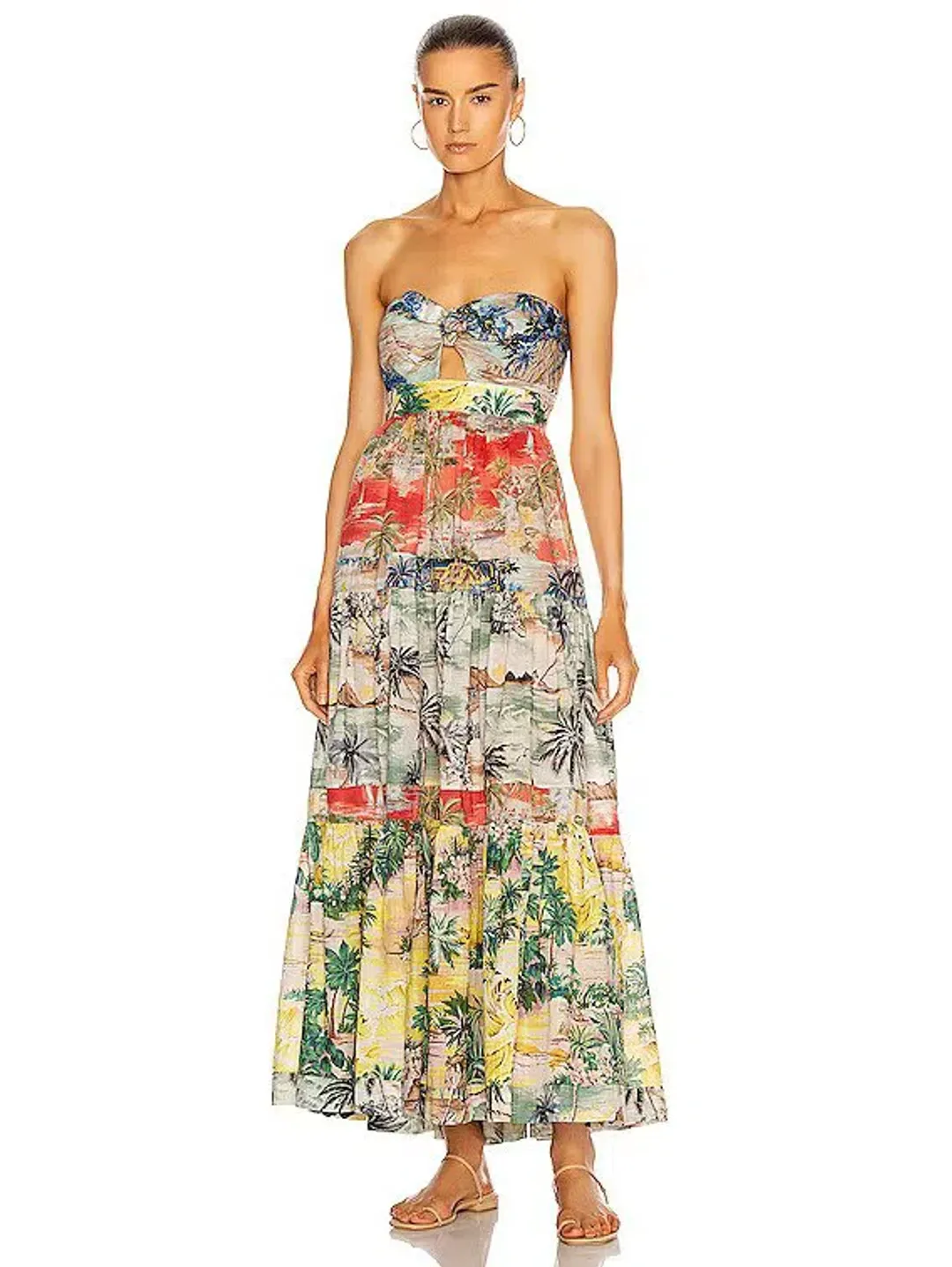 Zimmermann Juliette Tie Front Dress in Spliced Size 0/Au 8  for rent on The Volte - main image