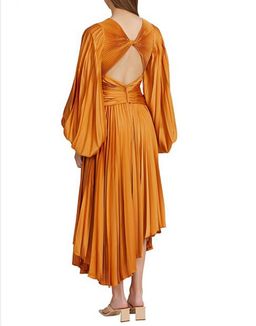 Acler Palms Midi Dress Turmeric Size 8 for rent on The Volte - image 2