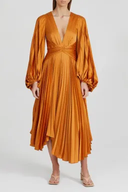 Acler Palms Midi Dress Turmeric Size 8 for rent on The Volte - image 4