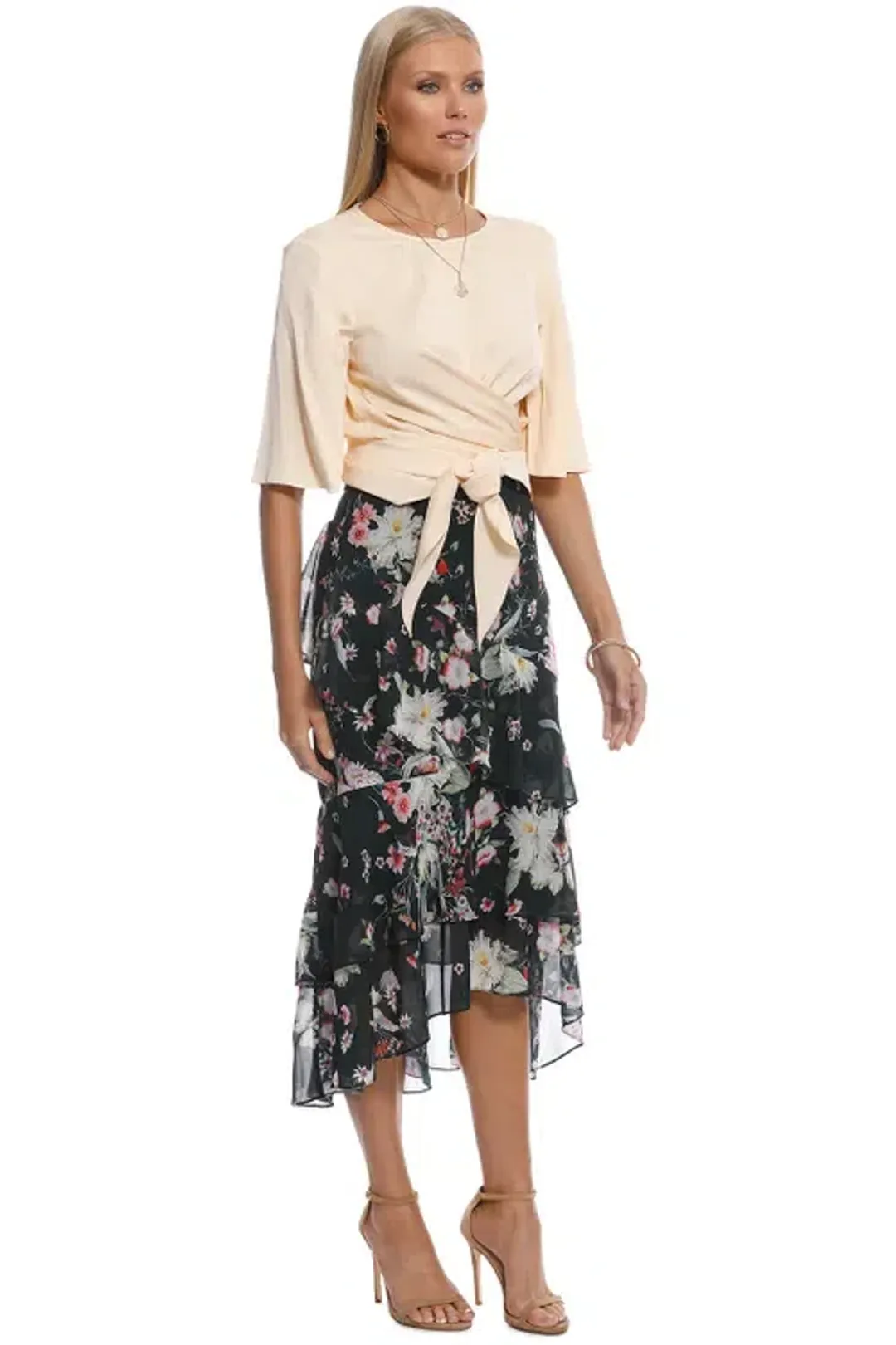 Ellery Dalliance Wrap Top in Blush in Size 10 for rent on The Volte - main image