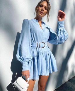 Acler Sherwood Mini Dress Blue Size AU 10 for rent on The Volte - image 4