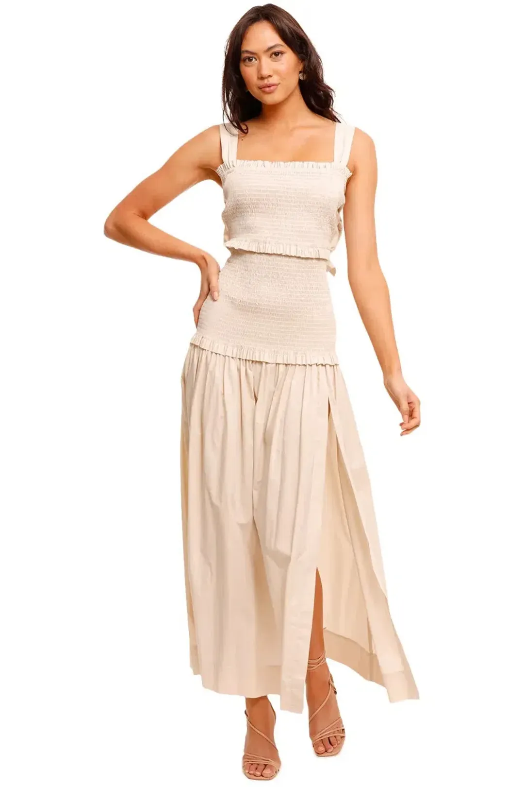 Bec & Bridge Minou Midi Dress in Pumice Size 10 for rent on The Volte - main image