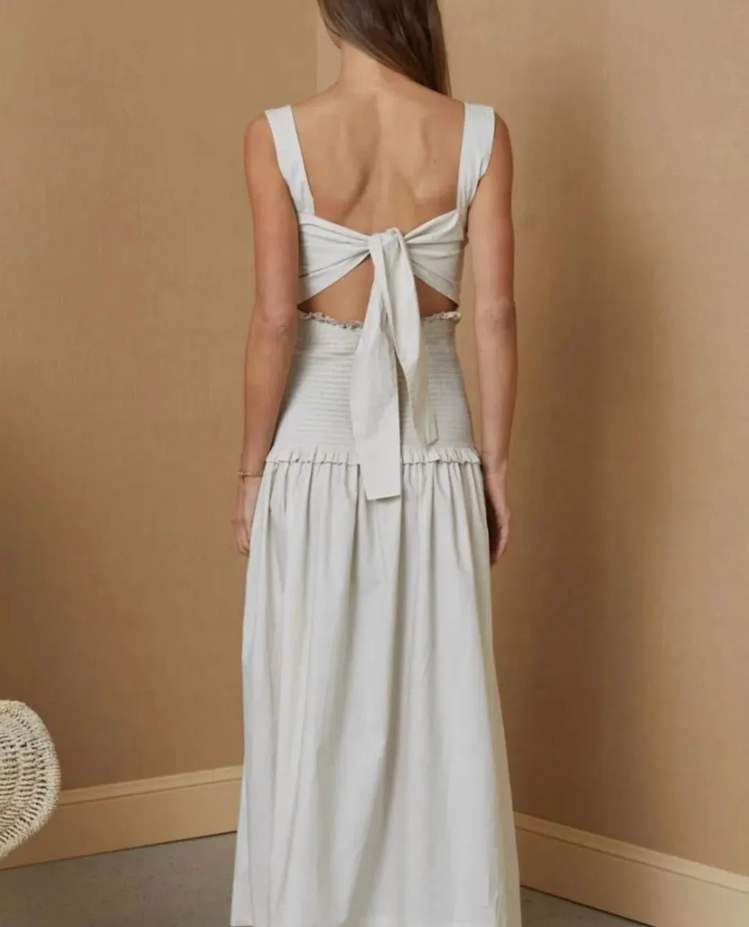 Bec & Bridge Minou Midi Dress in Pumice Size 10 for rent on The Volte - main image