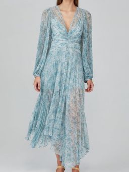 Acler Astone Midi Dress Blue Size 14 for rent on The Volte - image 1