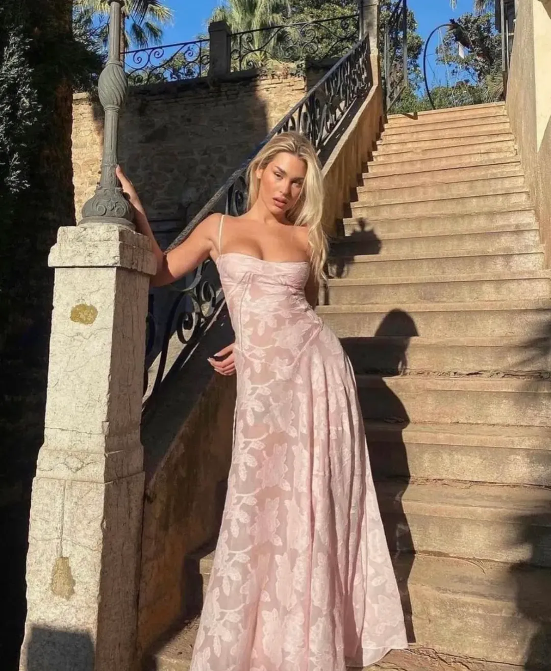 House Of CB Seren Corset Lace Dress Pink Size S / AU 8  for rent on The Volte - main image
