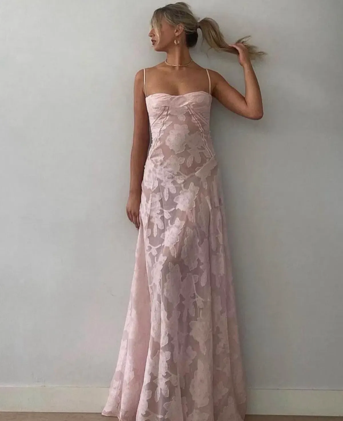 House Of CB Seren Corset Lace Dress Pink Size S / AU 8  for rent on The Volte - main image