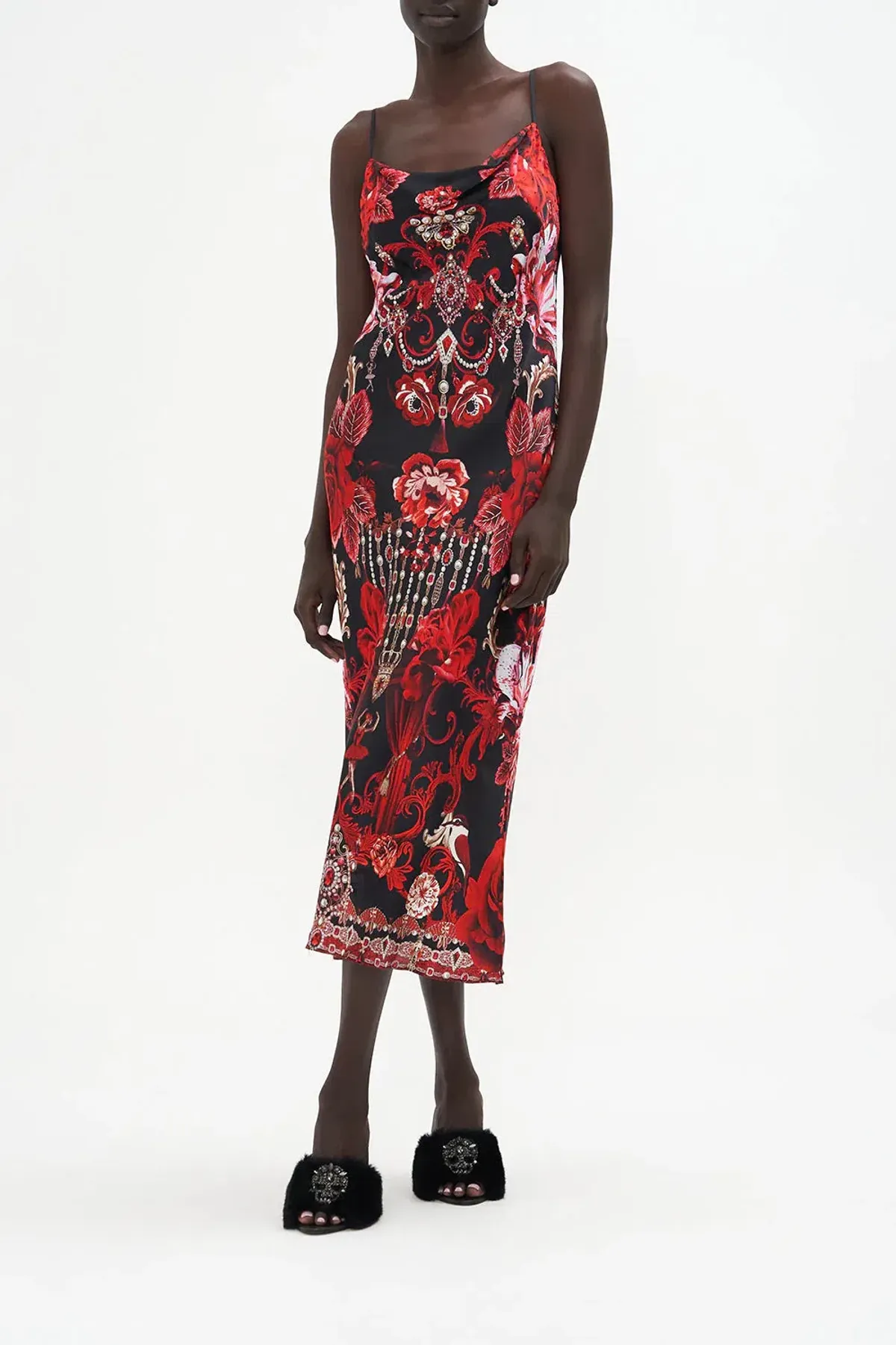 Camilla Long Bias Slip Sisterhood Of The Rose Black Size AU 6 for rent on The Volte - main image