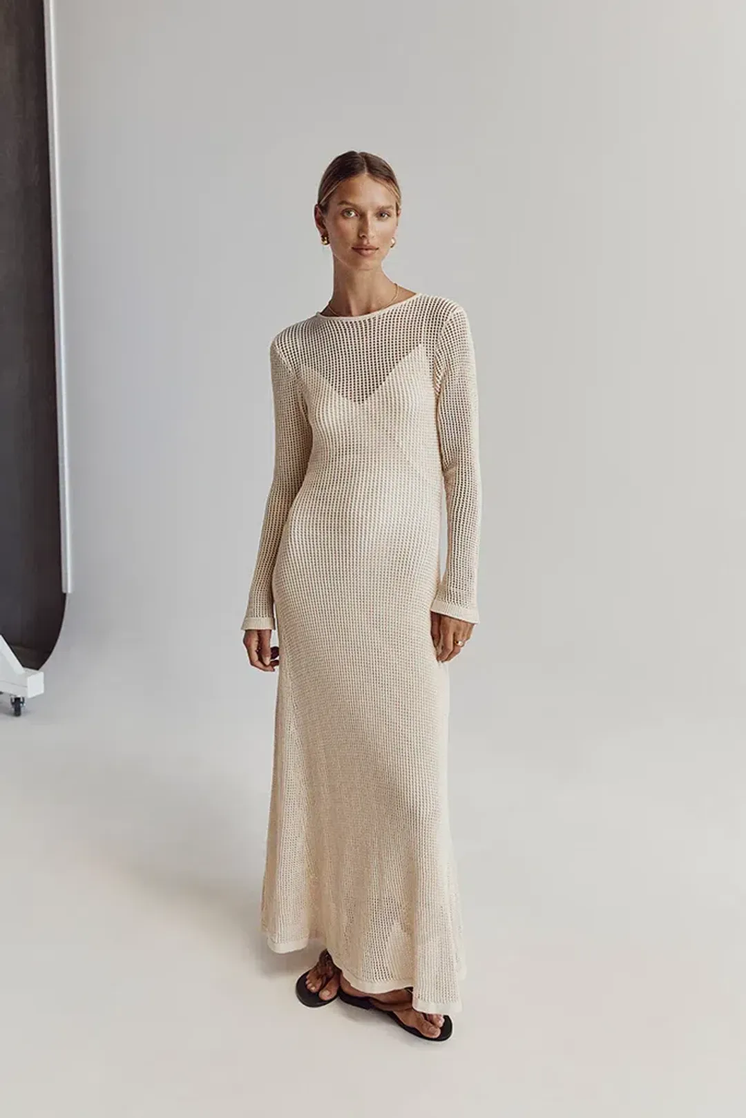 DISSH Ophelia Long Sleeve Crochet Maxi Dress Natural Size 10 / M for rent on The Volte - main image