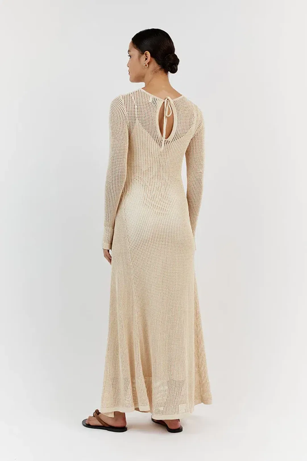 DISSH Ophelia Long Sleeve Crochet Maxi Dress Natural Size 10 / M for rent on The Volte - main image