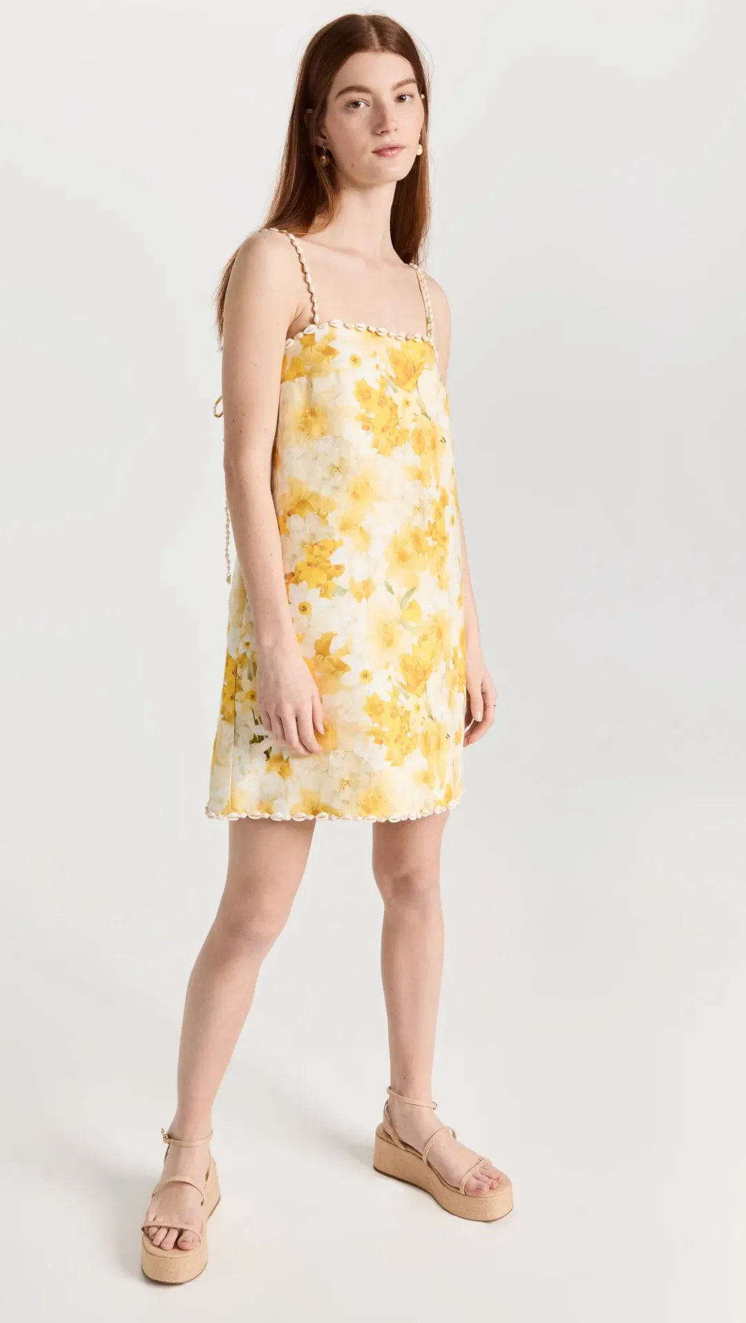 Zimmermann The Wonderland Shell Shift Mini Dress in Daffodil Print Size 1 / AU 10 for rent on The Volte - main image