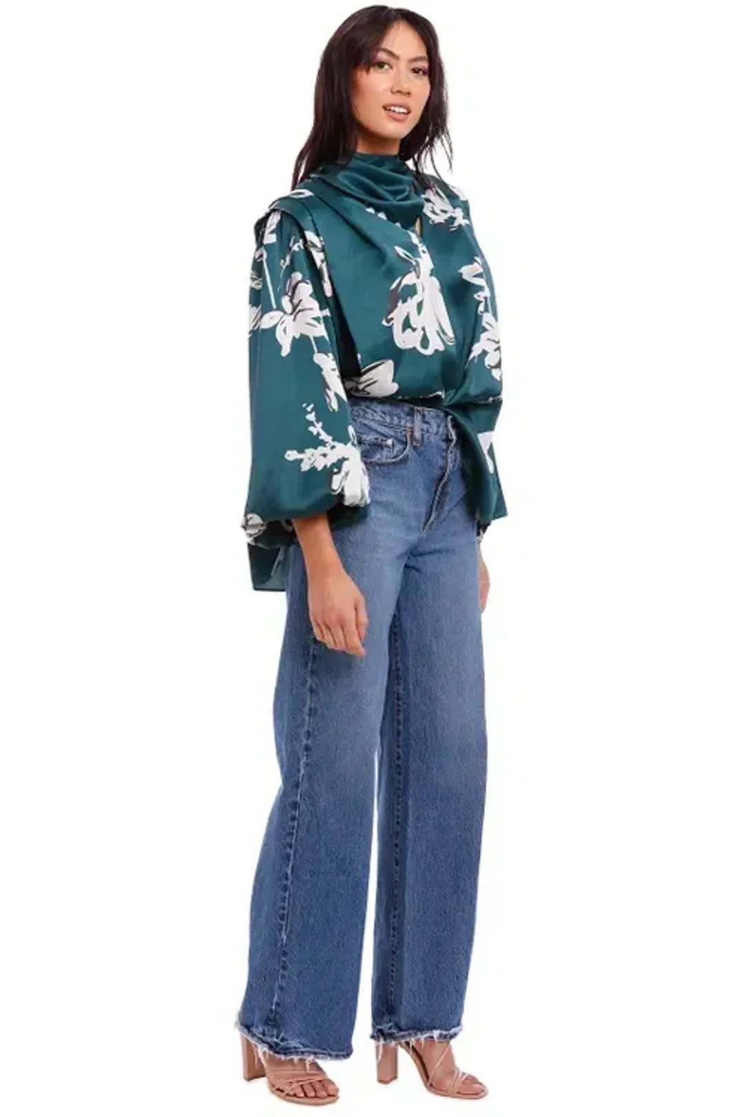 Aje Efflorescent Blouse in Green Size 10 for rent on The Volte - main image