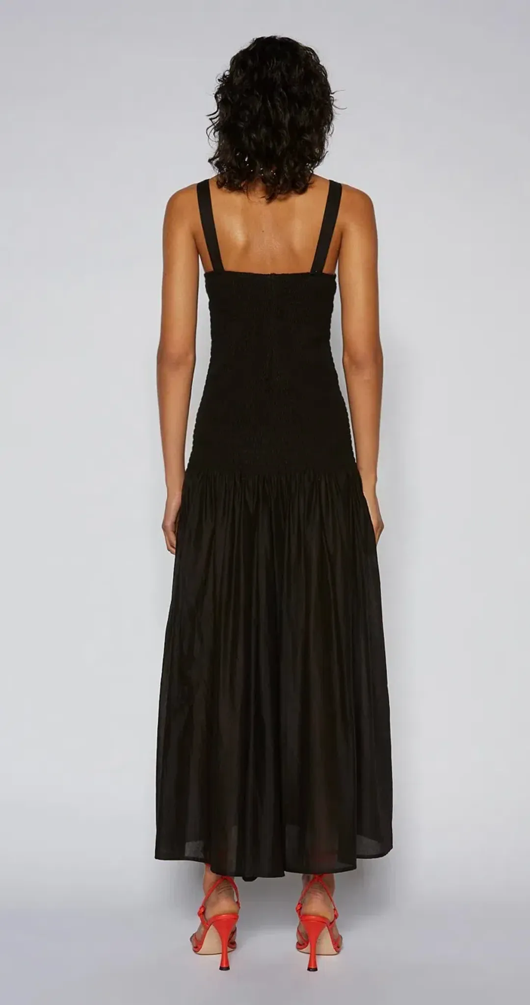 Scanlan Theodore Cotton Bralette Midi Dress Black Size 8 / S for rent on The Volte - main image