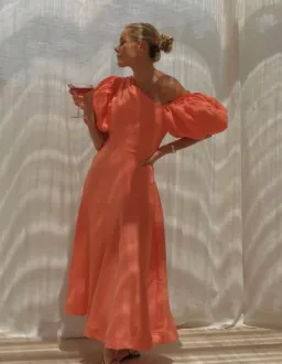 Aje Maia Off Shoulder Midi Dress Orange Size AU 14 / XL for rent on The Volte - image 3