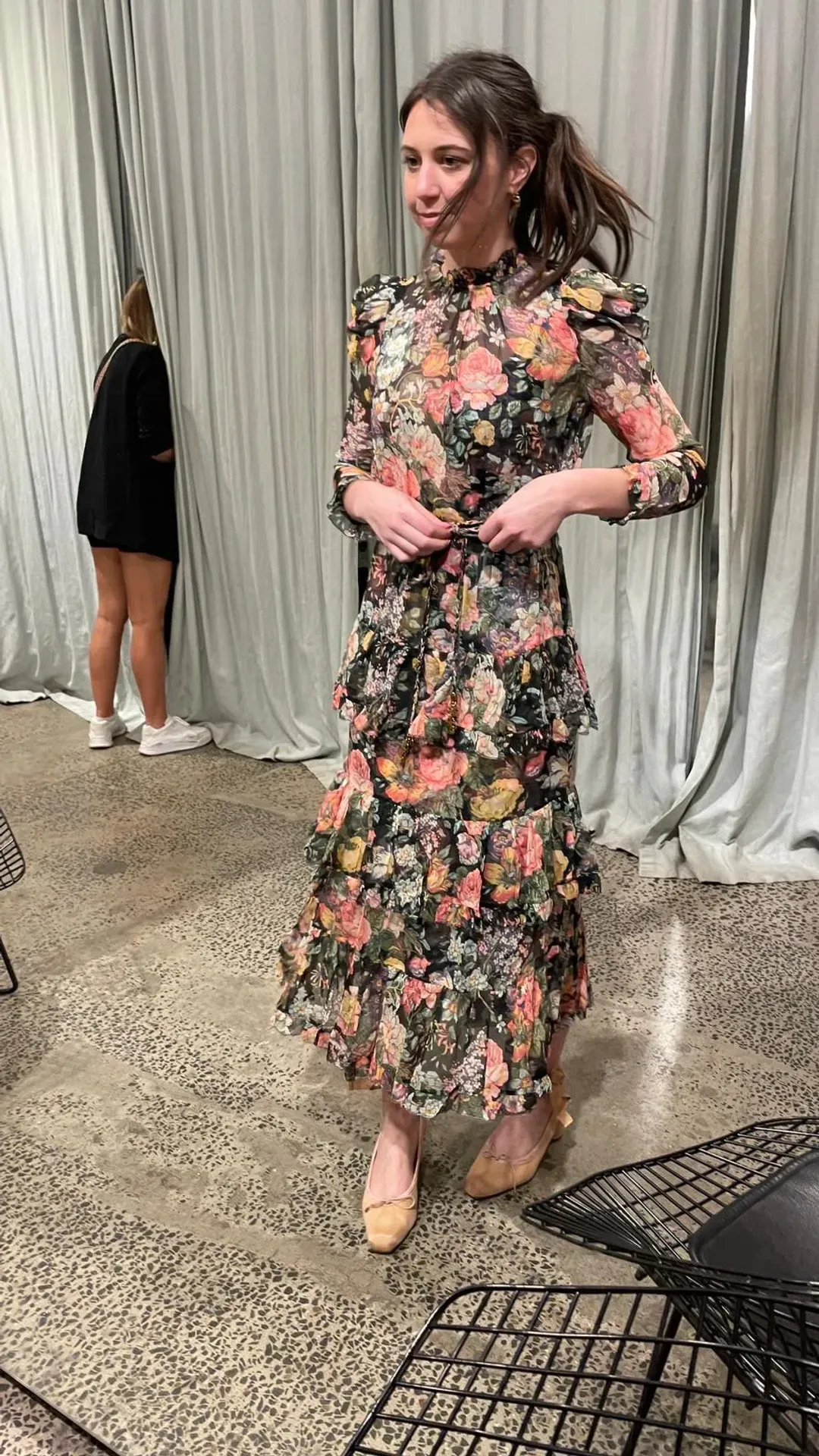 Zimmermann Lady Beetle Midnight Floral Dress Size- 6-8 for rent on The Volte - main image