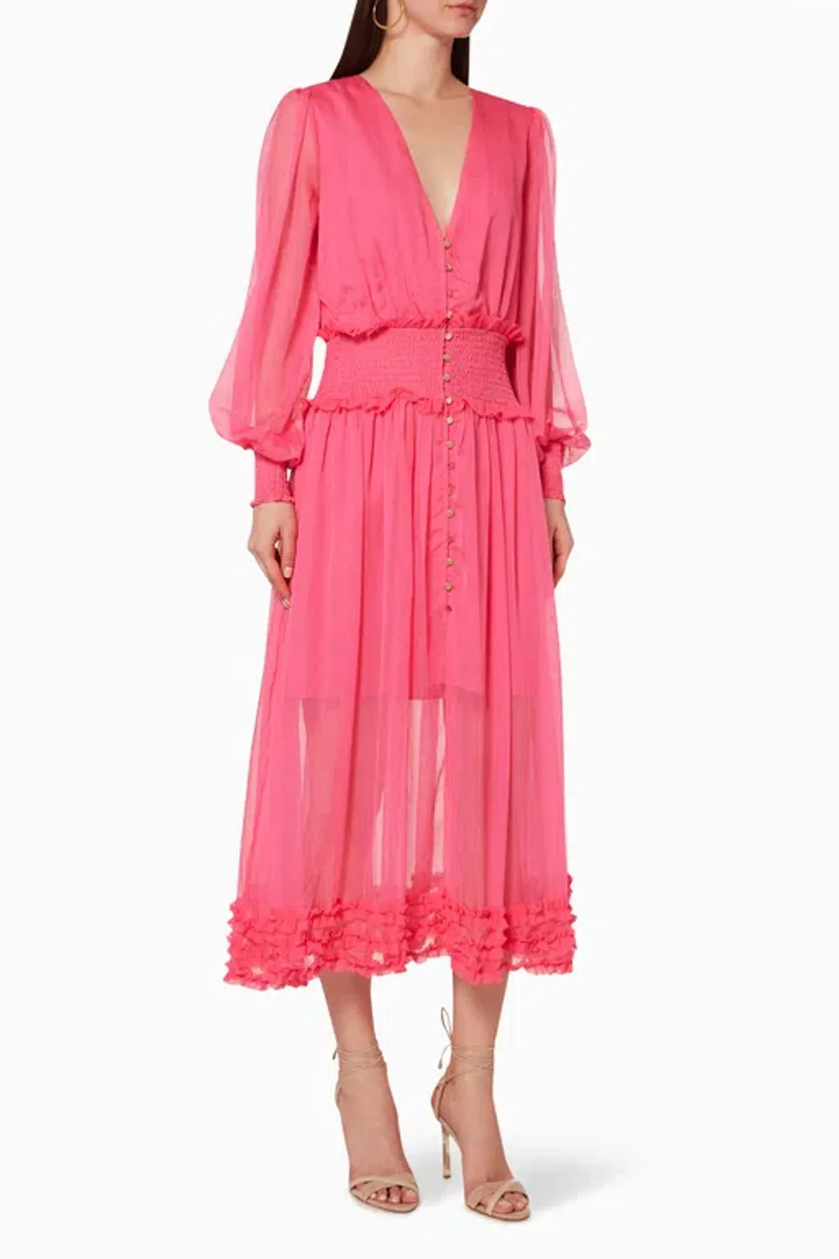 Keepsake Moonlight Midi Dress in Pink in Size 8 for rent on The Volte - main image