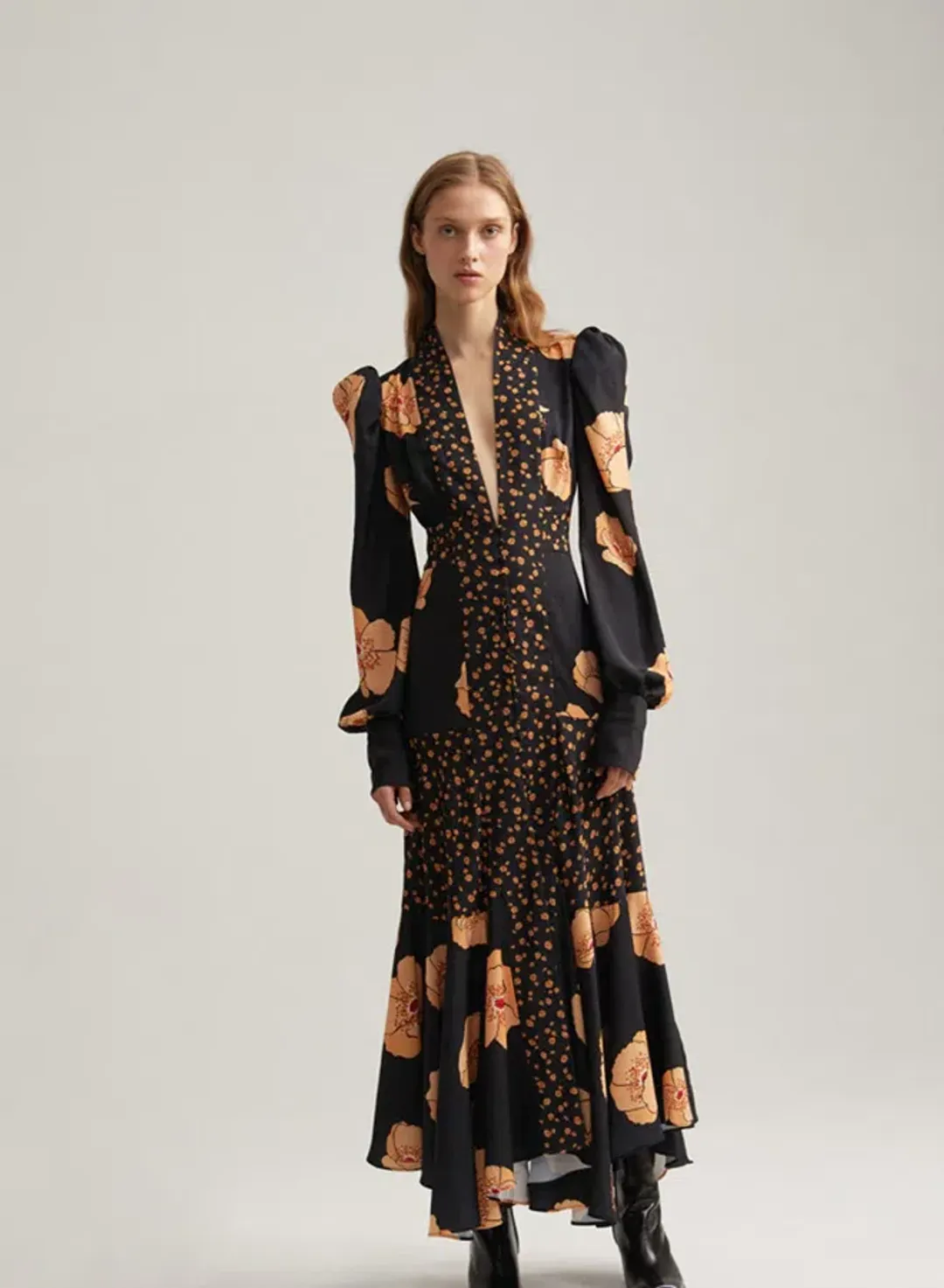 Acler Elton Dress Poppy Mix Print Size 10 for rent on The Volte - main image