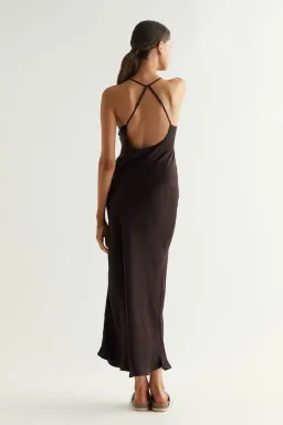 Flannel Hannah Long Slip Dress Chocolate Size M/Au 10  for rent on The Volte - image 2