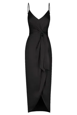 Shona Joy Luxe Tie Front Cocktail Dress Onyx Size 8 for rent on The Volte - image 2