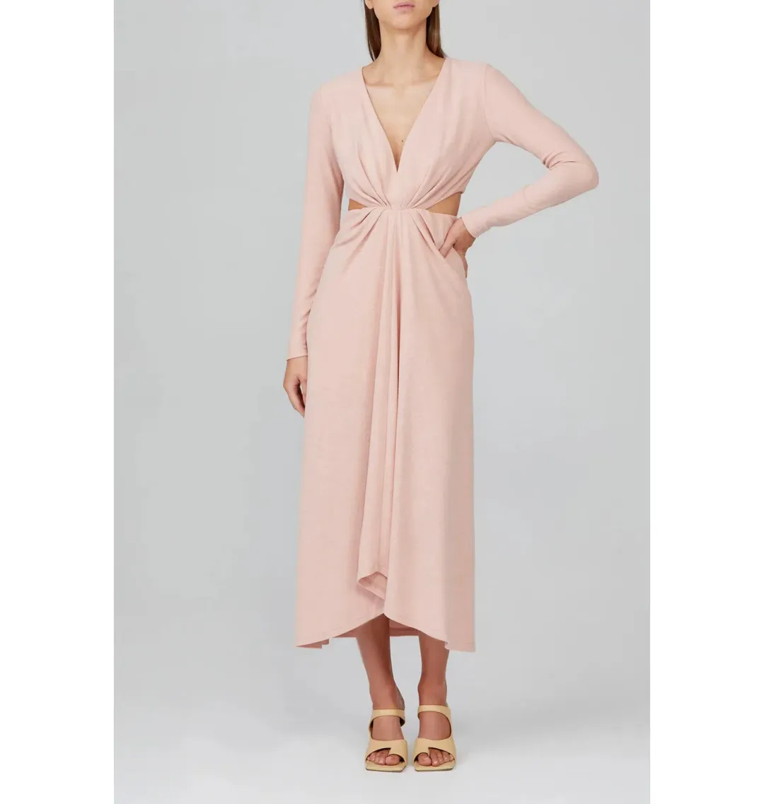 Acler Brighton Midi Dress Pink Size AU 12 for rent on The Volte - main image