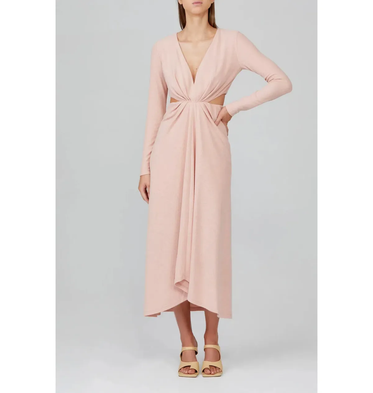 Acler Brighton Midi Dress Pink Size AU 12 for rent on The Volte - main image