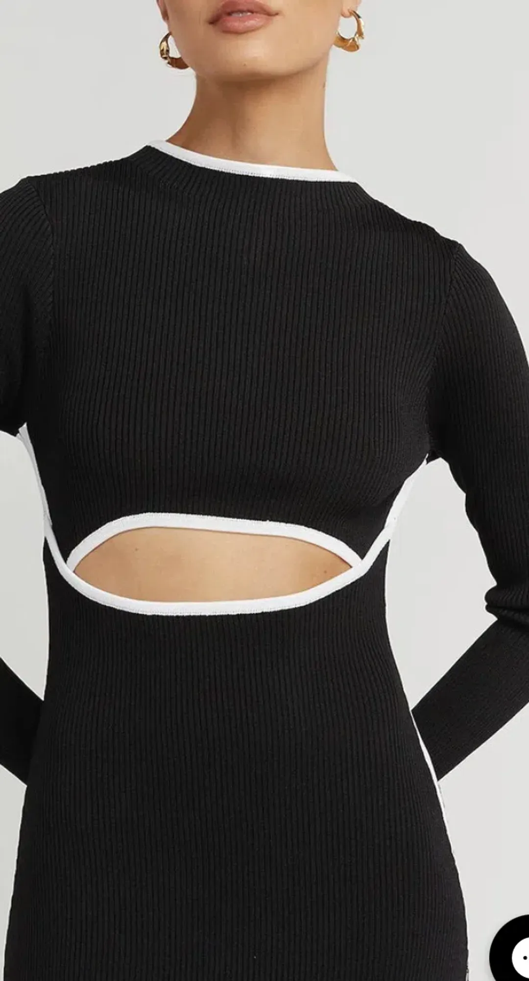 Dissh Binding Sleeved Knit Dress Black Size AU 10 for rent on The Volte - main image