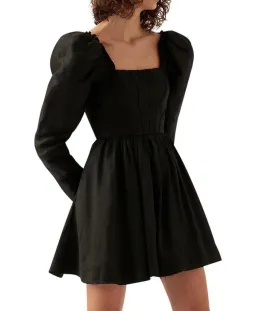 Aje Fleur Corset Long Sleeve Mini Dress in Black Size AU 6 for rent on The Volte - image 2