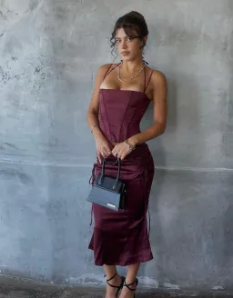 House Of CB Chantelle Corset and Sidonie Midi Skirt Set Burgundy Size AU 8 for rent on The Volte - image 2