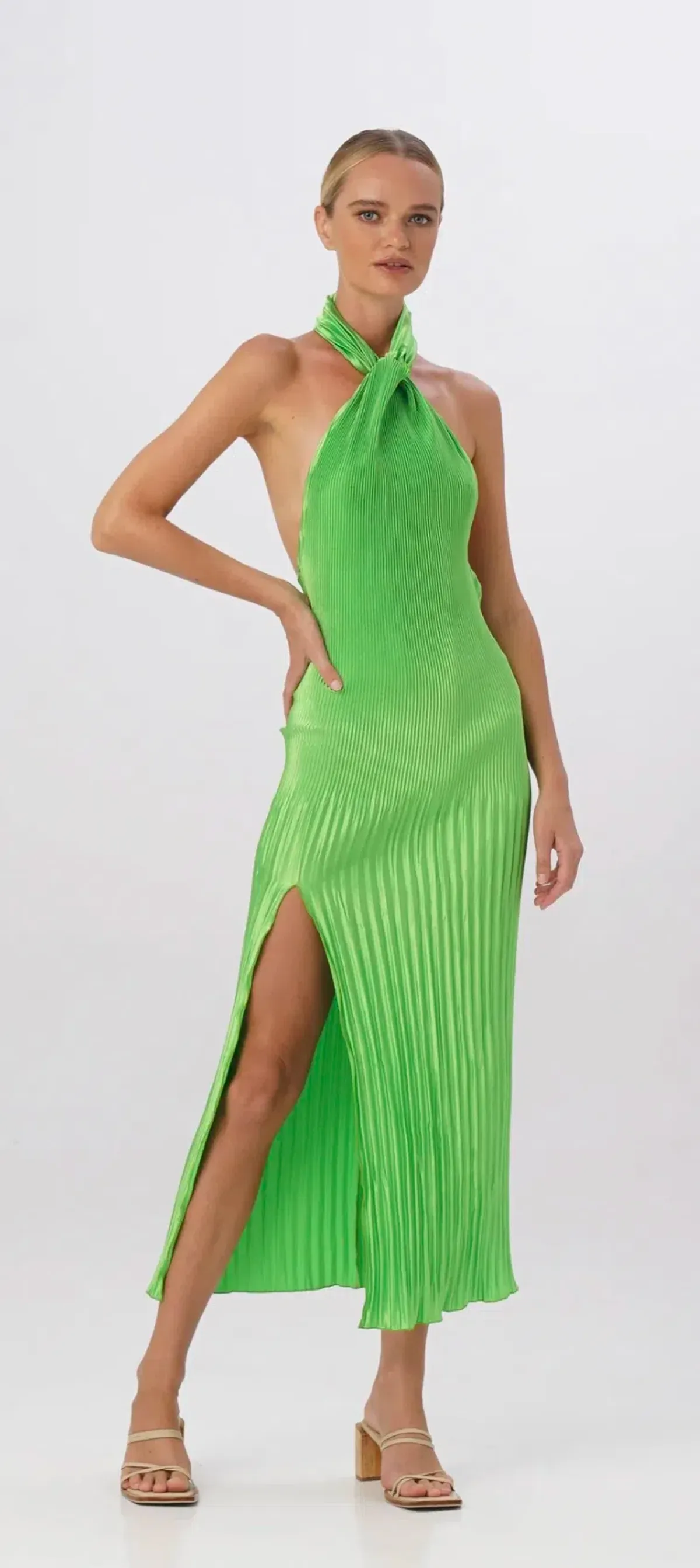 L'Idee Klum Gown Neon Lime Green Size AU 8 for rent on The Volte - main image