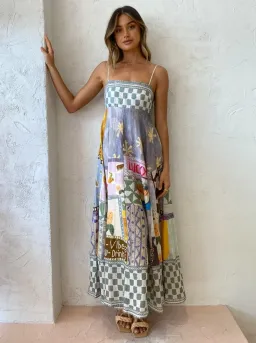 Alemais Emma Gale Sundress Multi Print Size 10 for rent on The Volte - image 1
