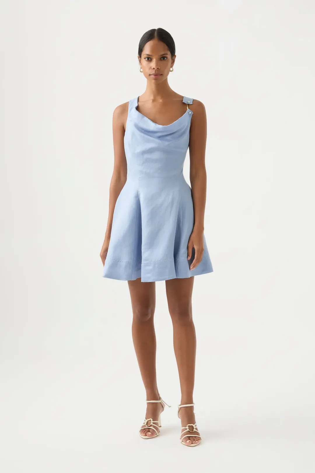 Aje Liberty Asymmetric Dress Blue Size AU 6  for rent on The Volte - main image