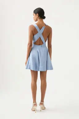 Aje Liberty Asymmetric Dress Blue Size AU 6  for rent on The Volte - image 2
