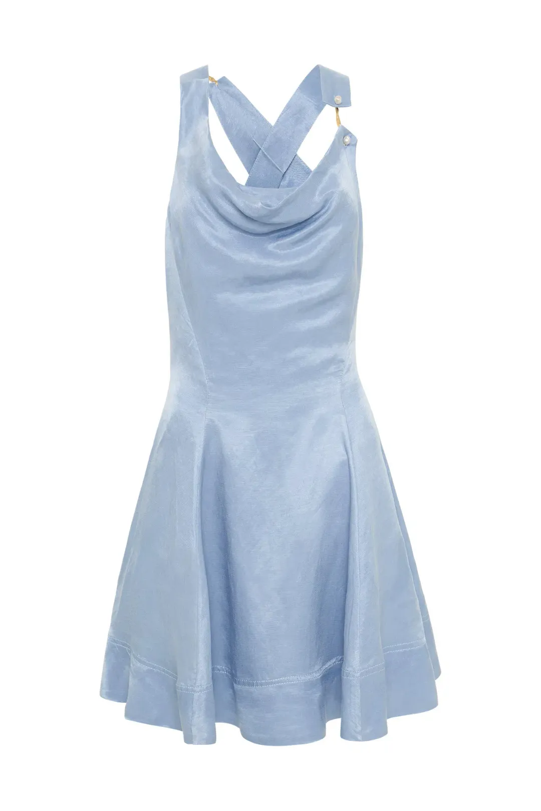 Aje Liberty Asymmetric Dress Blue Size AU 6  for rent on The Volte - main image