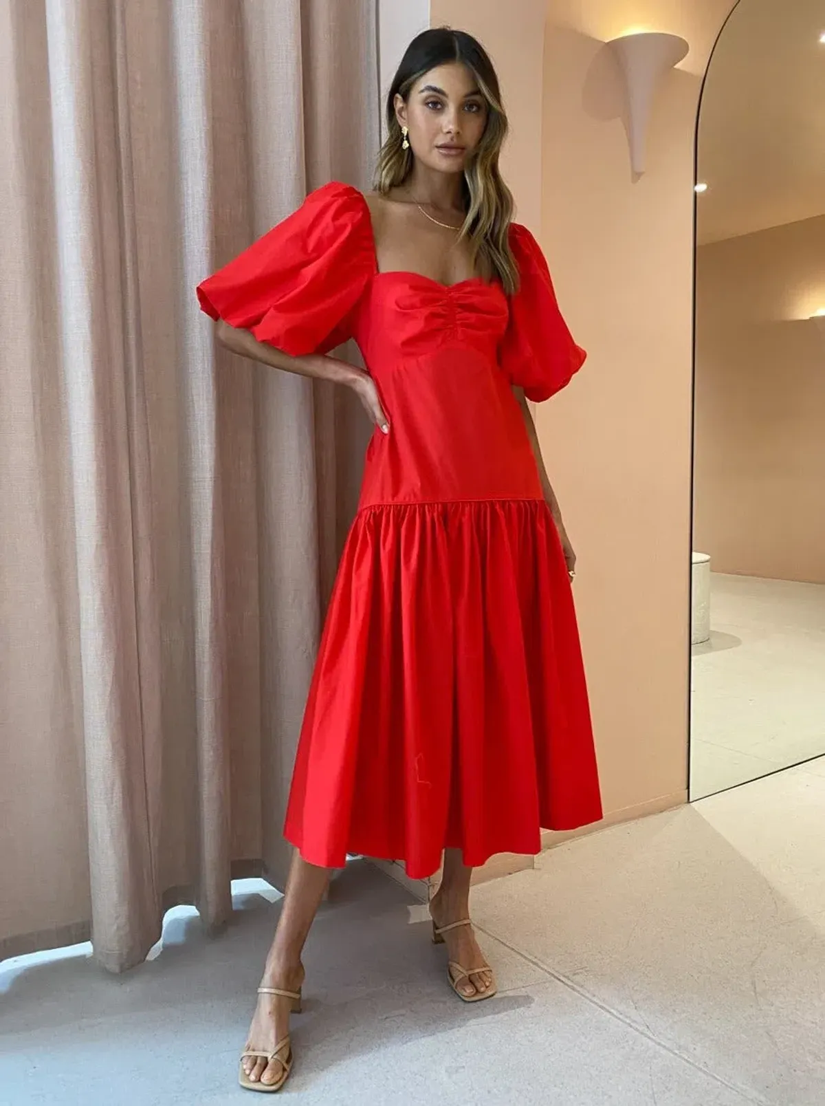 Steele Luna Dress Scarlet Red Size 12 for rent on The Volte - main image