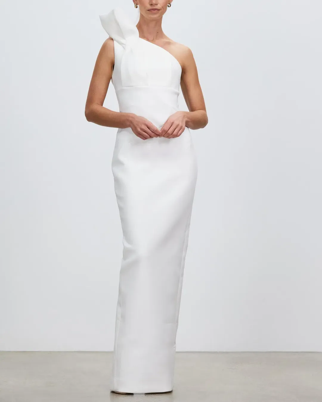 Rachel Gilbert Miche One-Shoulder Maxi Gown White Size 2/AU 10 for rent on The Volte - main image