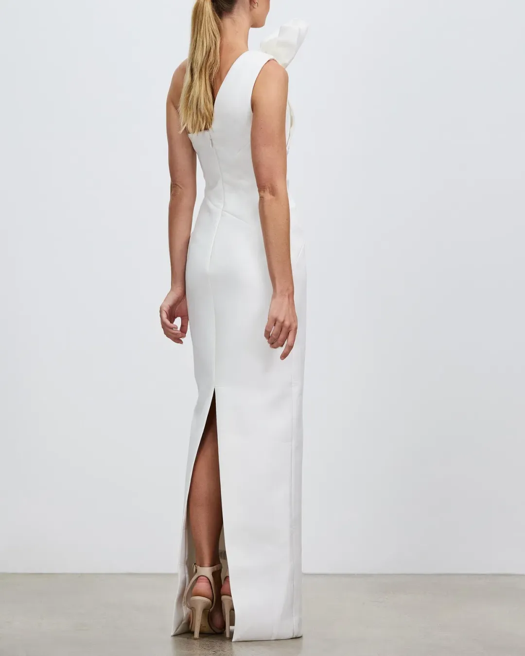 Rachel Gilbert Miche One-Shoulder Maxi Gown White Size 2/AU 10 for rent on The Volte - main image