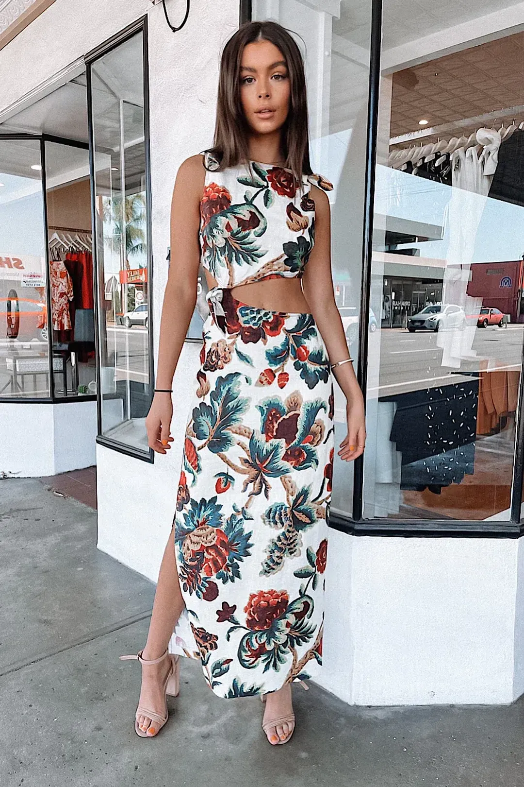 Sir the Label Ambroise Knot Dress Print Size 3/AU 12 for rent on The Volte - main image