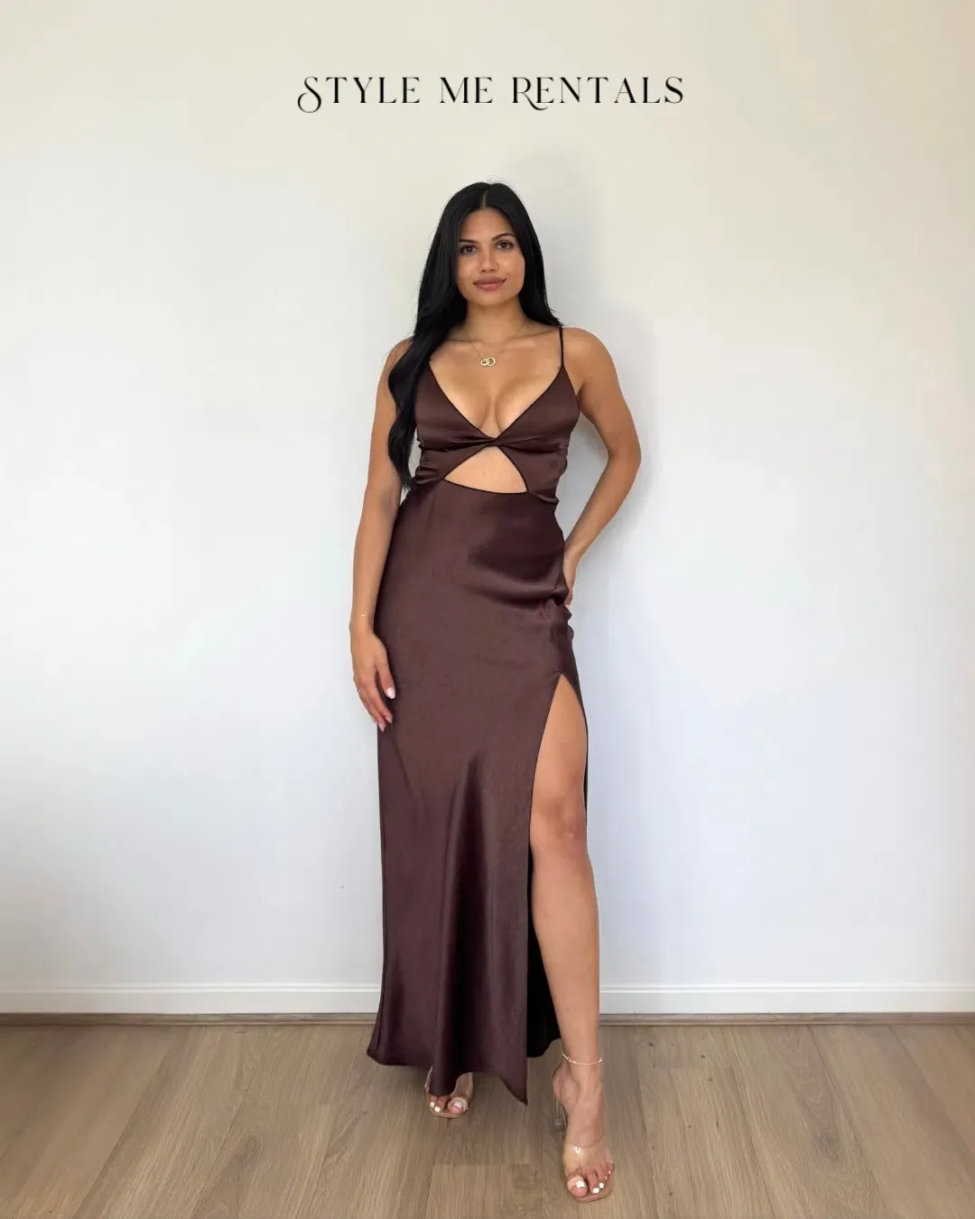 Bec & Bridge Hazel Maxi Dress Chocolate Size 8 for rent on The Volte - main image