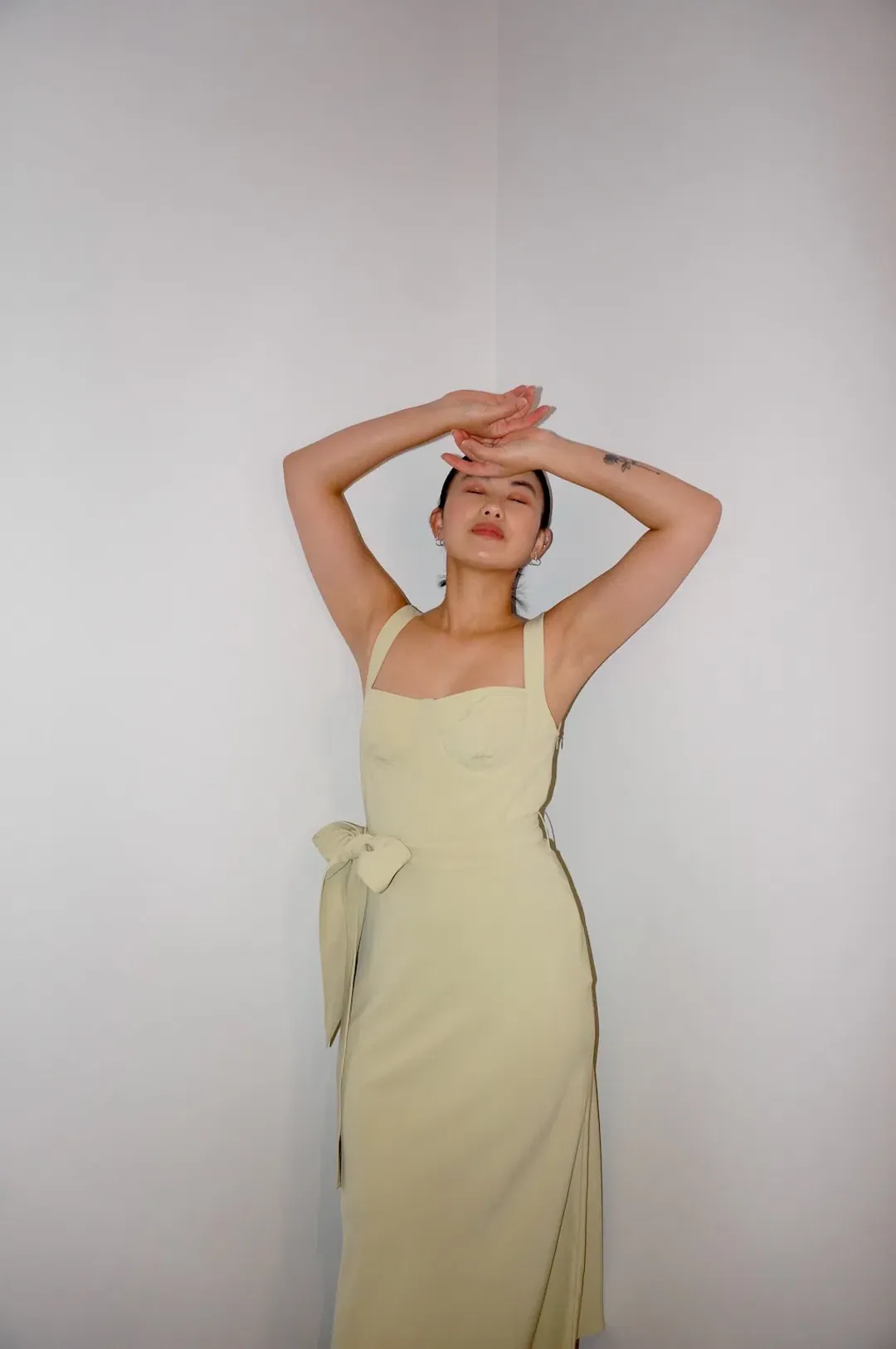 By Johnny Ora Bust Midi Dress Pistachio Size 8 for rent on The Volte - main image