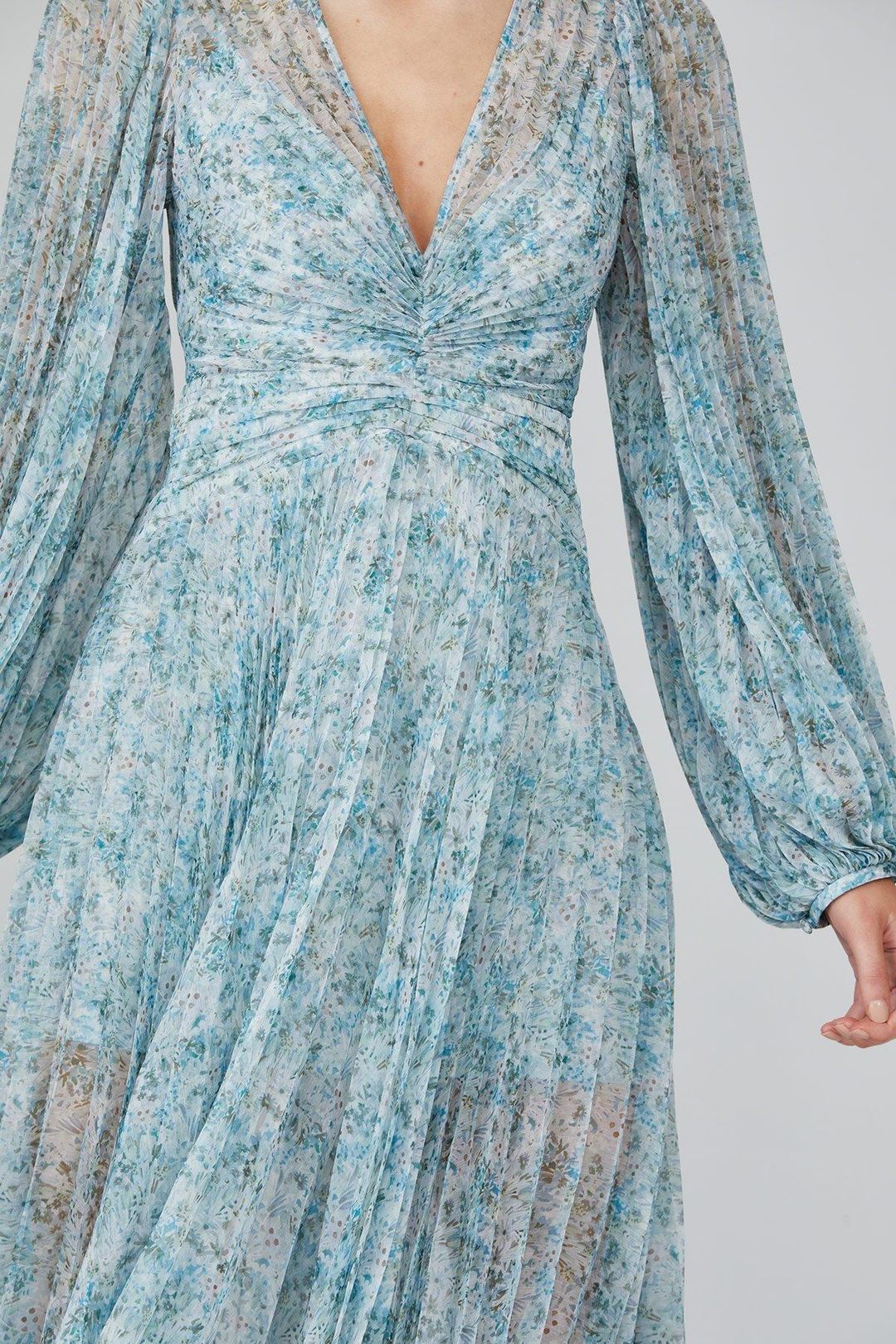 Acler Astone Midi Dress in Blue Fields Size 8 for rent on The Volte - main image