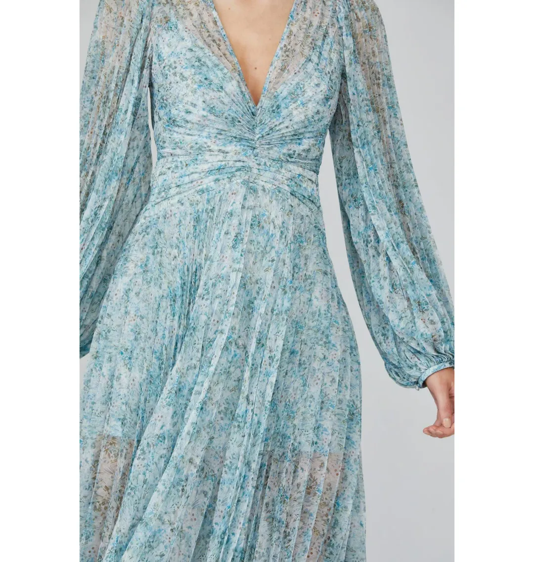 Acler Astone Midi Dress Blue Size AU 12 for rent on The Volte - main image