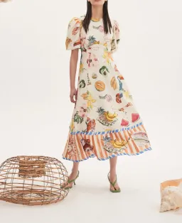 Alemais Theo Midi Dress Multi Size 10 for rent on The Volte - image 1