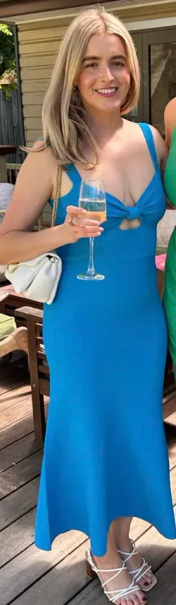 Rebecca Vallance Alma Knit Midi Dress Blue Size M / AU 8 for rent on The Volte - image 2