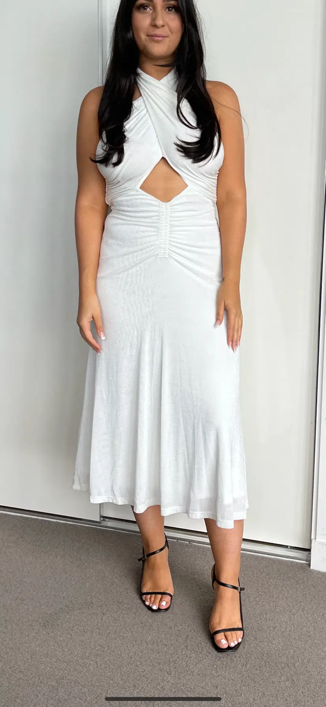 MISHA Esperanza Midi Dress White Size 10/M  for rent on The Volte - main image