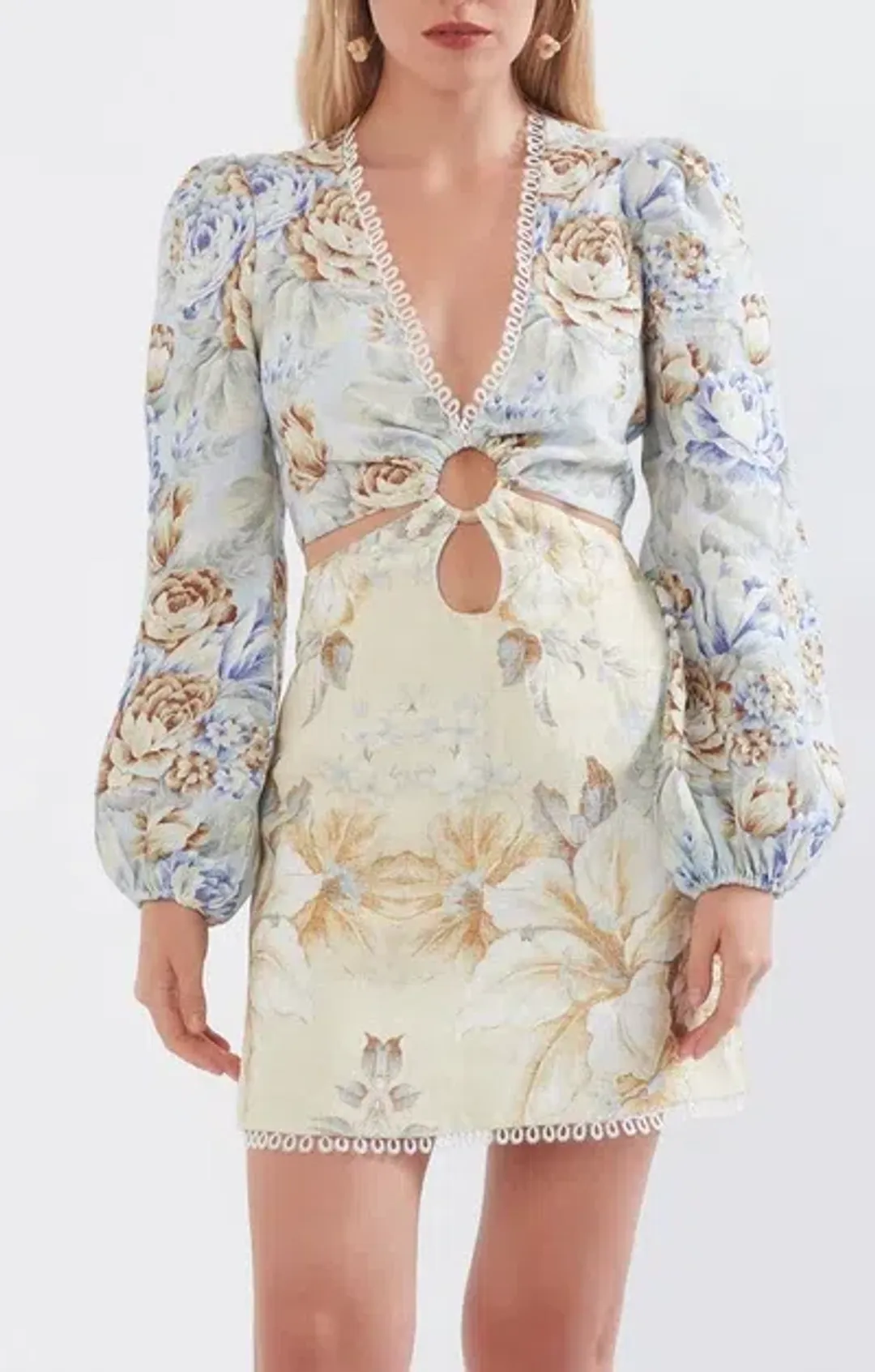 Sonya Moda Cut Out Printed Mini Dress Floral Size 6 / XS for rent on The Volte - main image